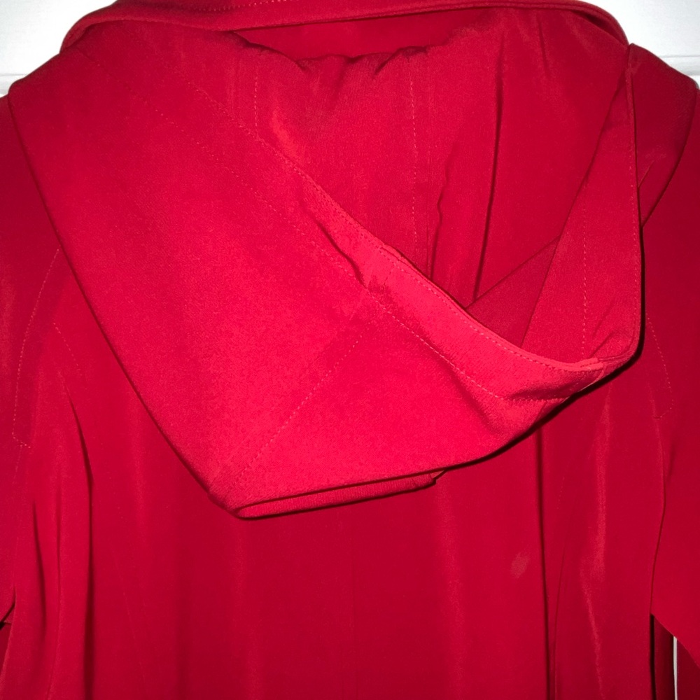 Elegant Red Women's Rain Coat - Picture 5 of 10